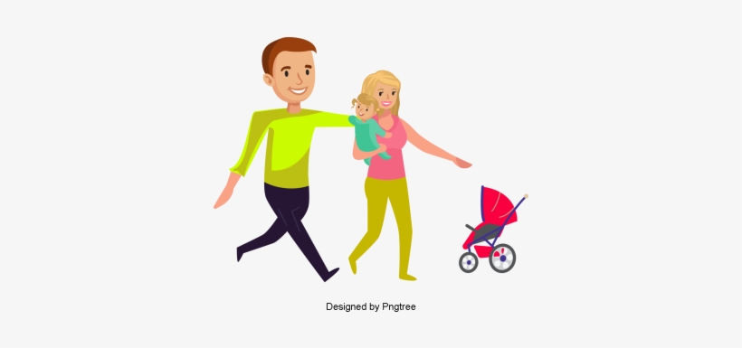 Beautiful Cartoon Lovely Hand Painted Love Happy Family - Cartoon, transparent png download