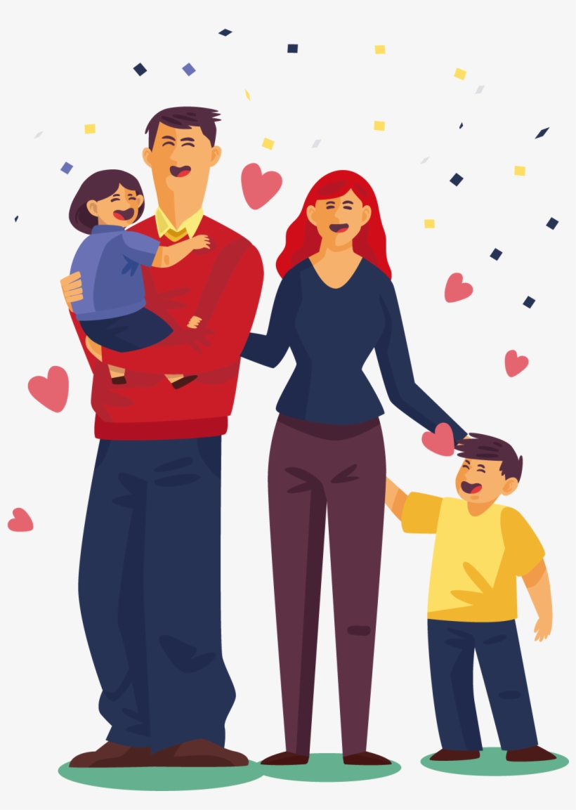 Vector A Family Of Four - Illustration, transparent png download