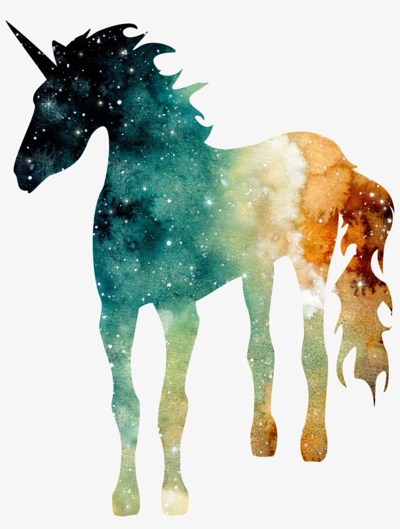 Hand Painted Watercolor Star Unicorn Png Transparent - Watercolor Painting, transparent png download