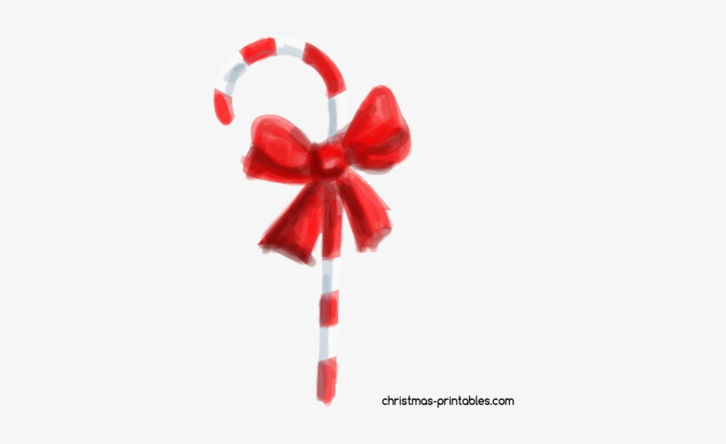 Candy Cane Clip Art In Watecolor - Candy Cane, transparent png download