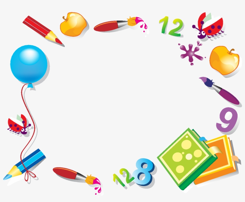 This Graphics Is Vector Color Pencil Balloon Element - School Frame, transparent png download