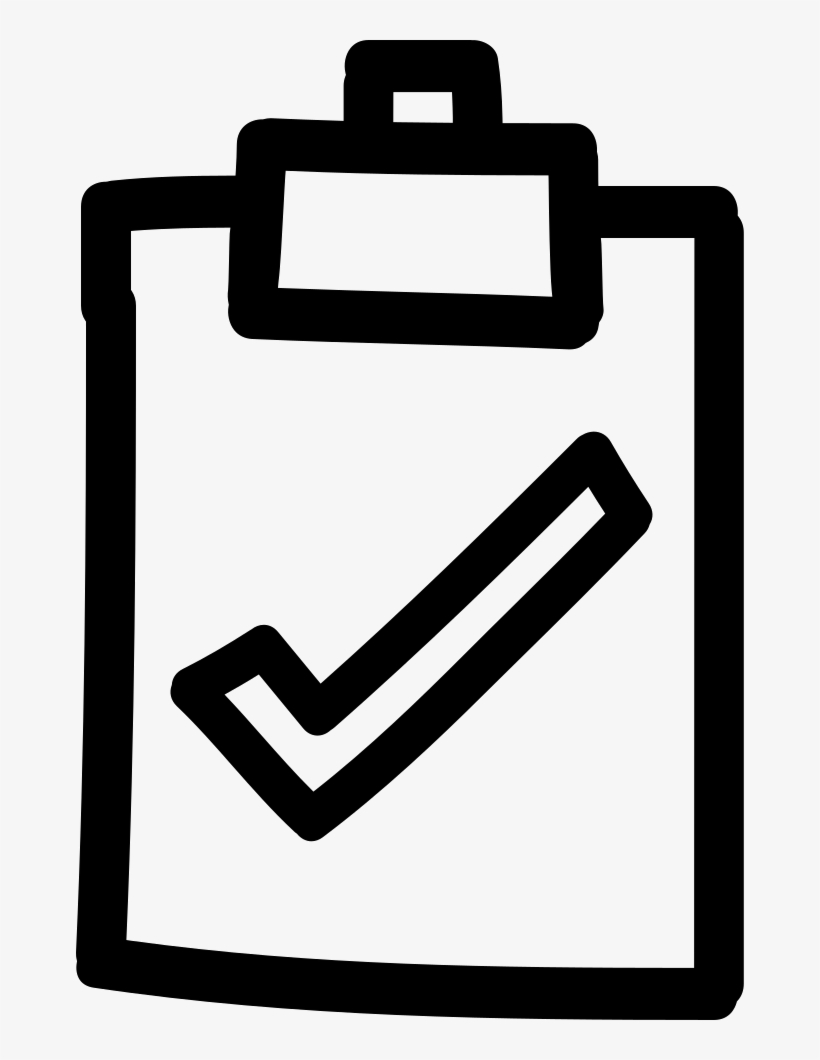 Clipboard With Checkmark Hand Drawn Symbol Logo - Icon Procedures, transparent png download