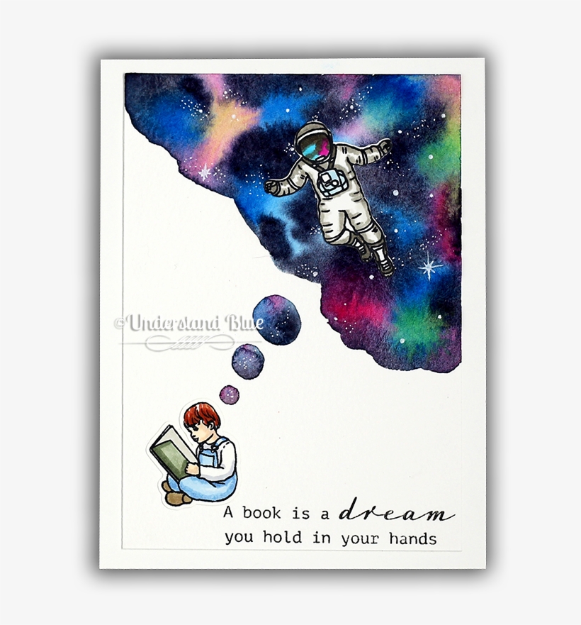 Book Dreams Watercolor Card By Understandblue - Handmade Cards, transparent png download