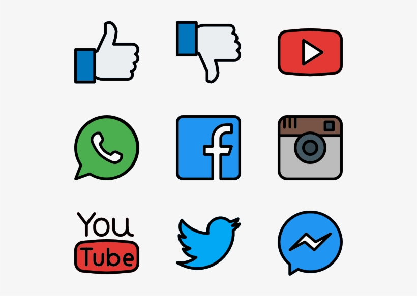 Social Media Icons - Web Design, transparent png download