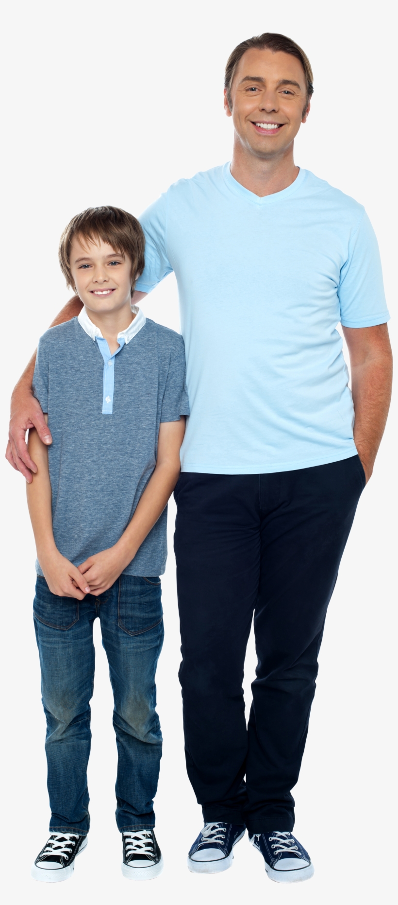 Family, People, Denim, Tshirt, Jeans, Clothing, Arm, - Father And Son Png, transparent png download