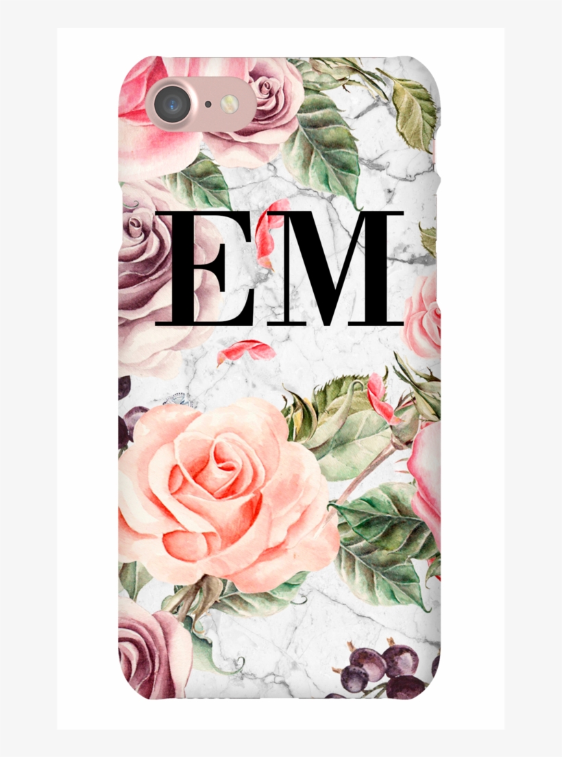 Personalised Watercolor Floral Initials Iphone 7 Case - Gypsi's Rhinestone Hair Comb, transparent png download
