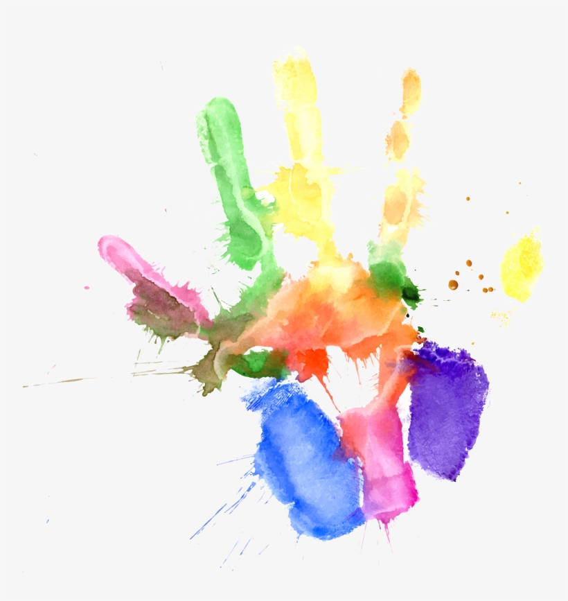 Raise Your Hands Against Racism - Handprint Vector Colored, transparent png download