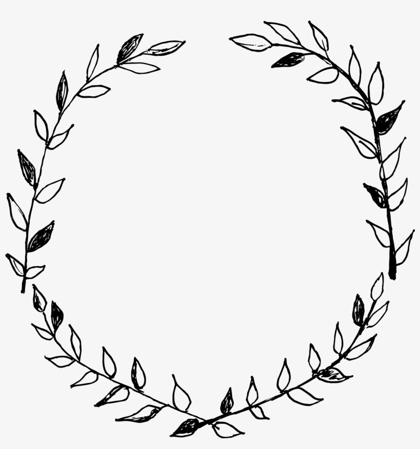 Hand Drawn Oval Wreath Frame - Hand Drawn Wreath Png, transparent png download