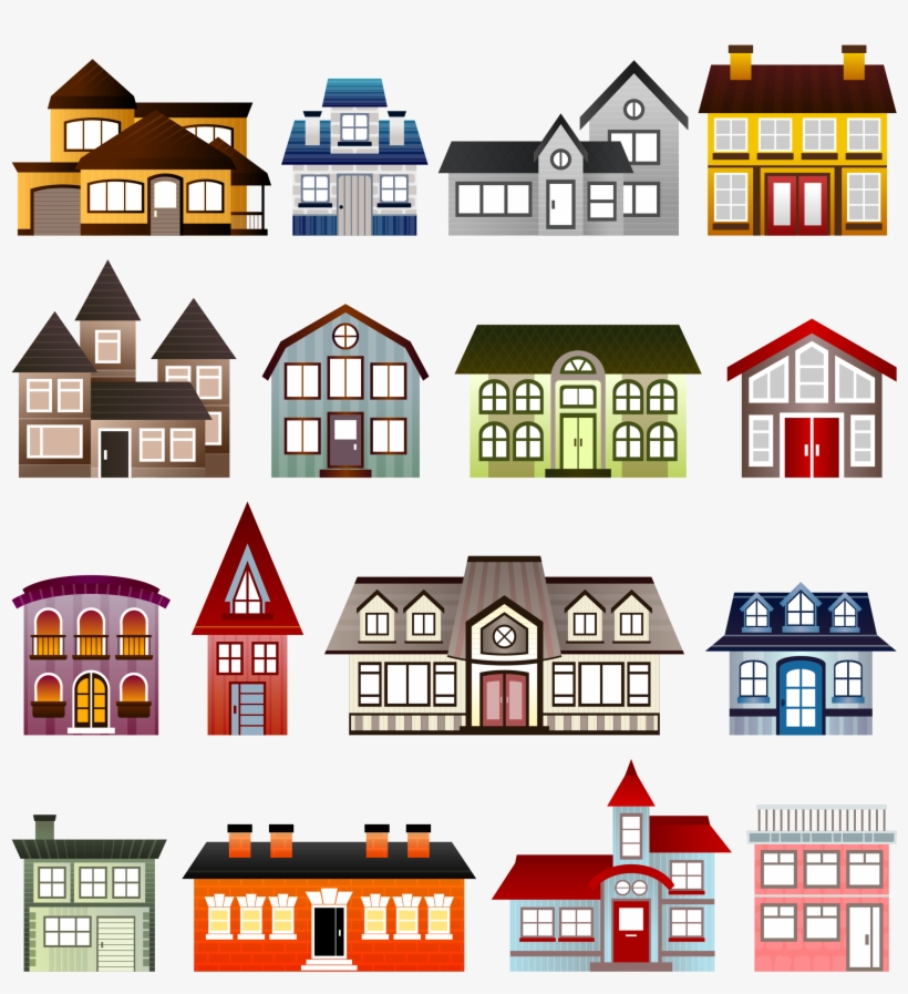 Simple Houses By @viscious-speed, Set Of Houses, On - We've Moved - New Address Announcement - House, transparent png download