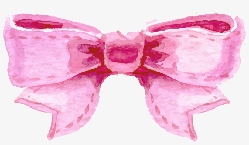 Watercolor Painting Drawing Clip Art - Pink Watercolor Bow Png, transparent png download