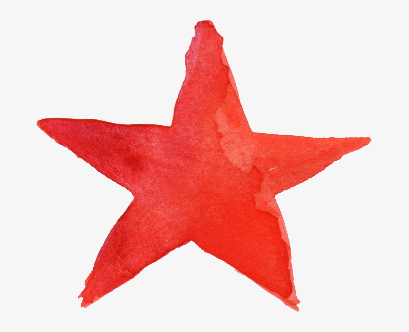 Free Download - Red Star Water Color, transparent png download