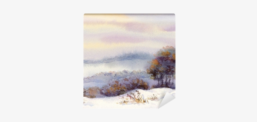 Watercolor Winter Landscape - Watercolor Painting, transparent png download