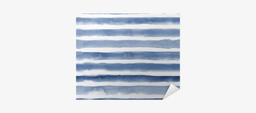Watercolor Seamless Pattern With Blue Stripes - Sea, transparent png download