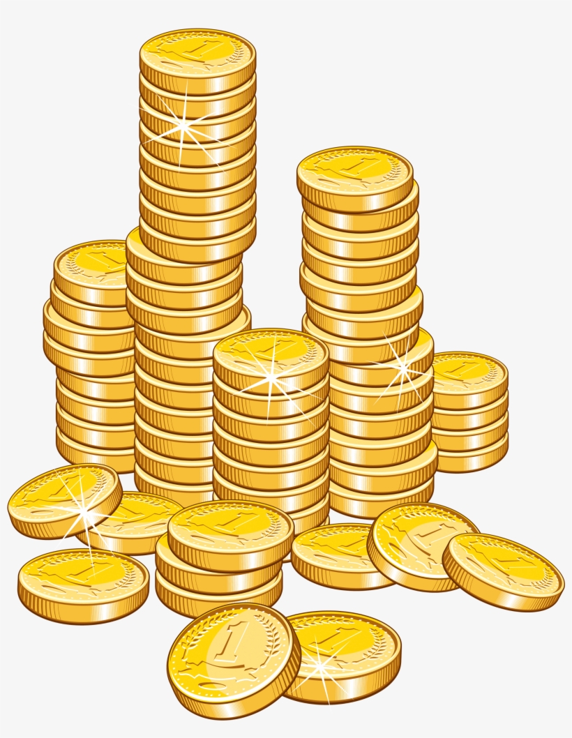 Coins Stack Png Clipart Picture - Gold Coins Clip Art, transparent png download
