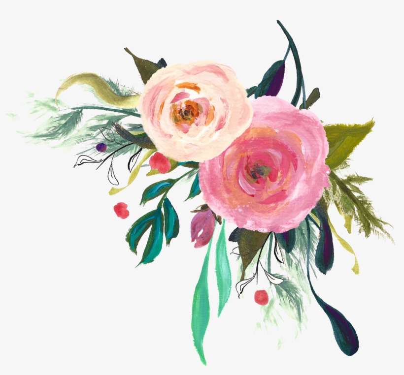 Corner Transparent Watercolor Floral - Godmother Necklace, Will You Be My Godmother, Godmother, transparent png download