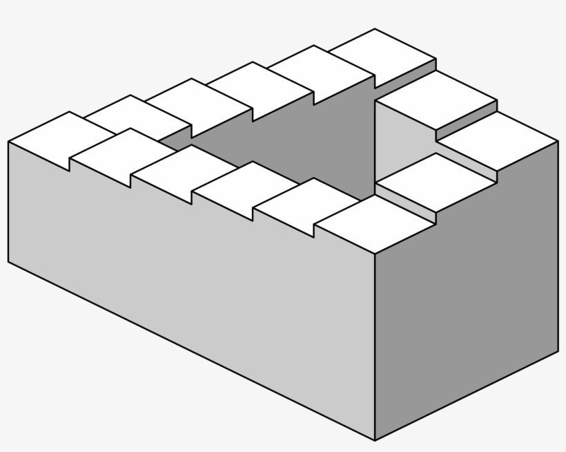 File - Impossible Staircase - Svg - Penrose Stairs, transparent png download