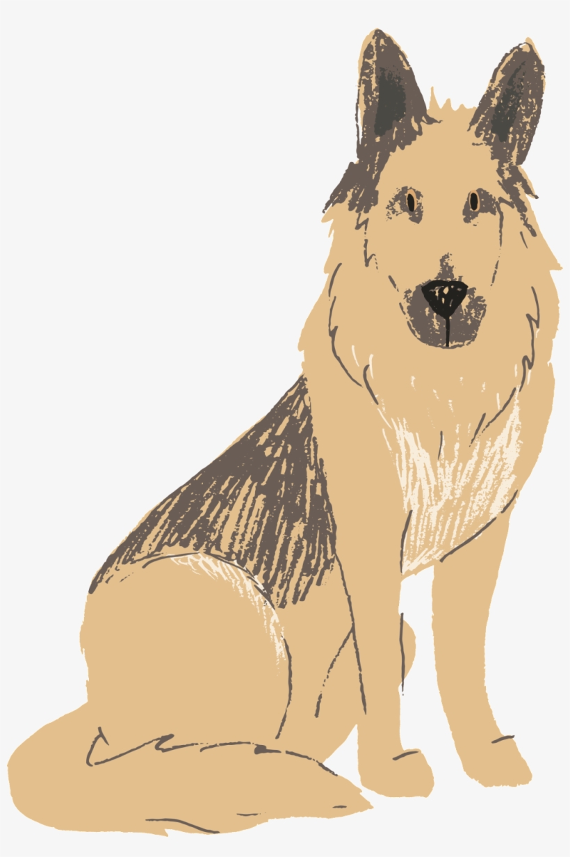 German Shepherd Dog Hand-painted Watercolor Transparent - Dog Breeder Logos, transparent png download