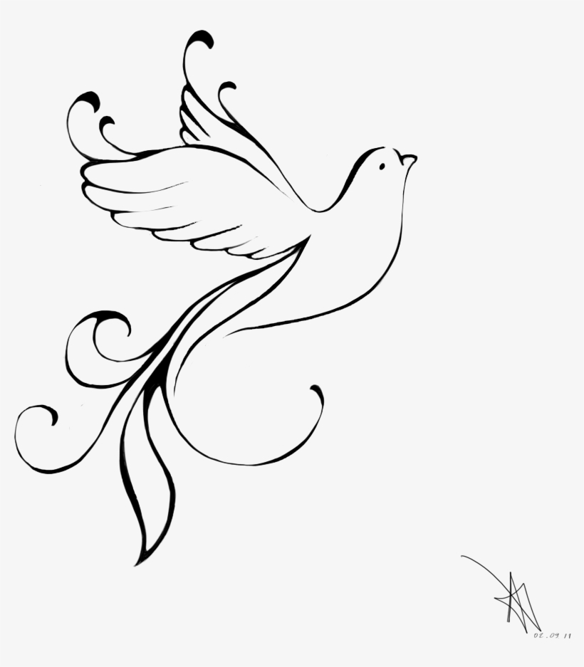 Tatoo By Mouhqa D M Nv Png - Dove Bird Sketches, transparent png download