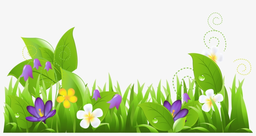 28 Collection Of Flower With Grass Clipart - Grass And Flowers Clipart, transparent png download
