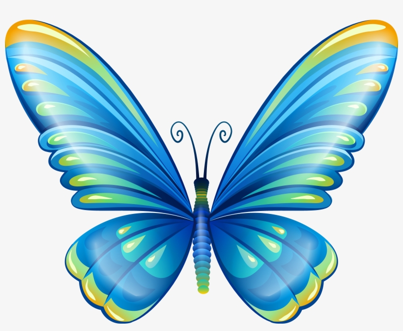 Blue Butterfly Png Image Stock - Butterfly Png Clip Art, transparent png download