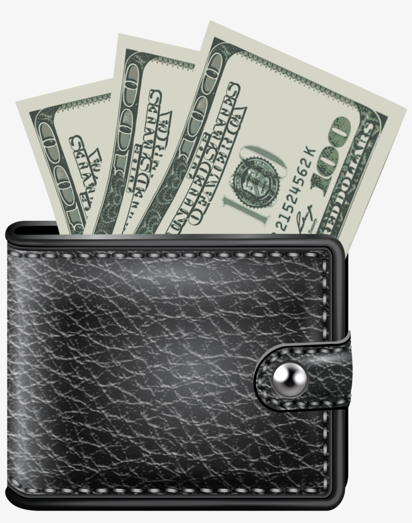Black Wallet With Money Png Clipart - Wallet Png, transparent png download