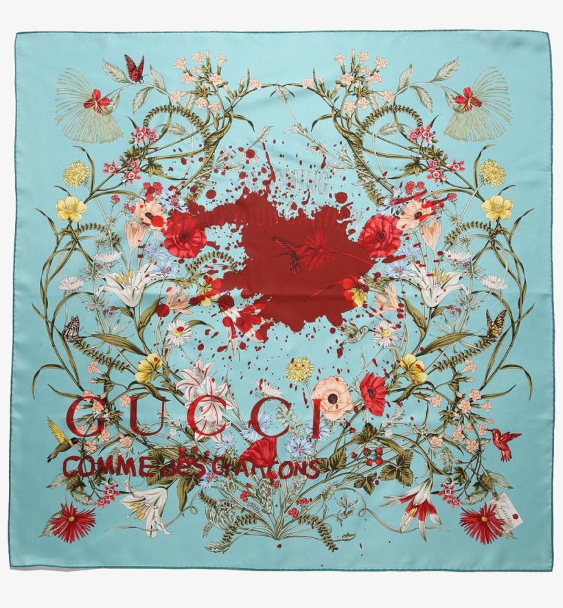 Gucci X Comme Des Garcons Scarves Blue Large, transparent png download