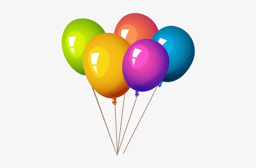 Colorful Balloons Png Image - Balloons And Party Poppers, transparent png download