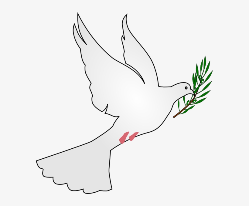File - Peace Dove - Svg - Dove With Leaf In Mouth, transparent png download