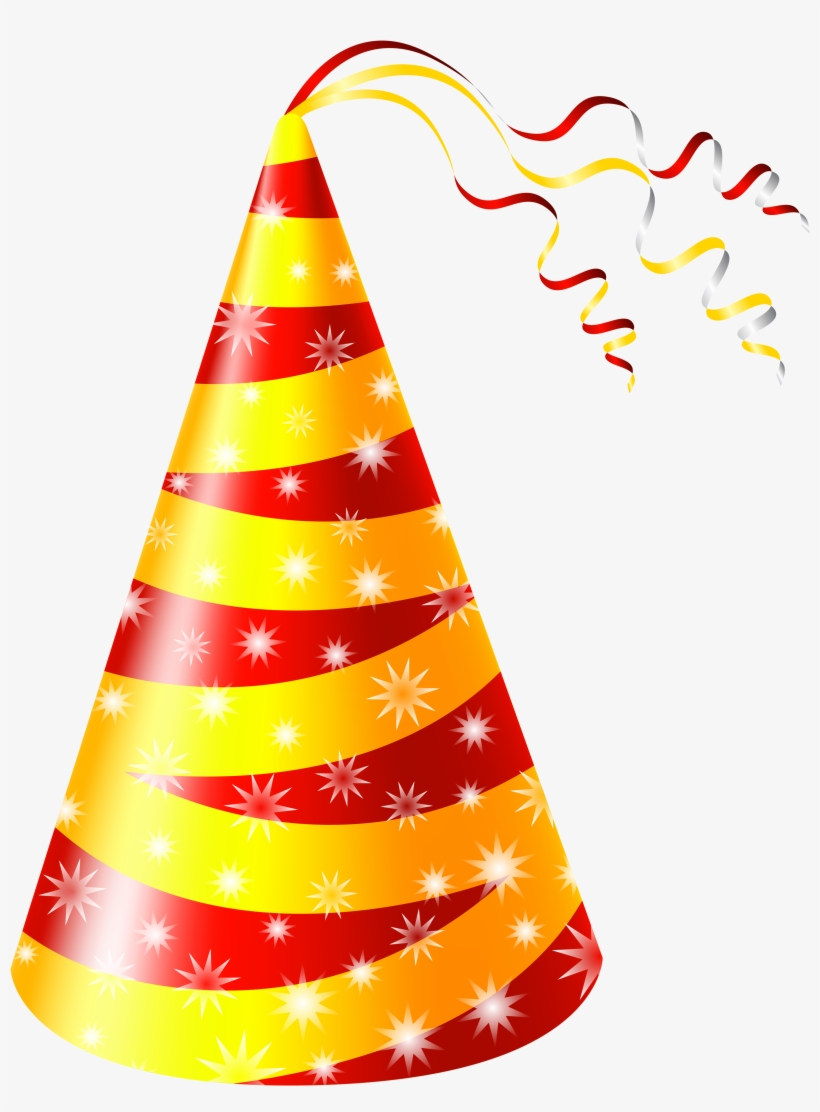 Birthday Hat Yellow Red Stars Png - Birth Day Cap Png, transparent png download