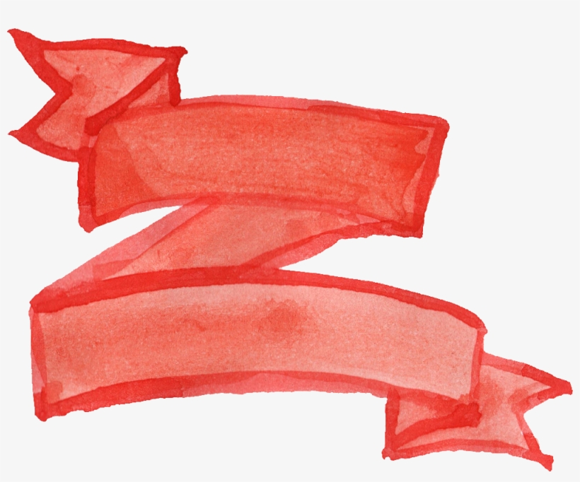 Banner Ribbon Png - Water Color Ribbon Png, transparent png download