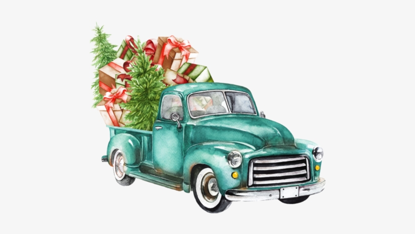 "watercolor Turquoise Truck " - Happy Fall Yall Truck, transparent png download