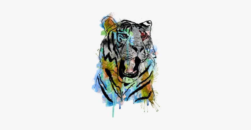 Watercolor Predator - Twisted Envy Rainbow Tiger Novelty Mug, transparent png download