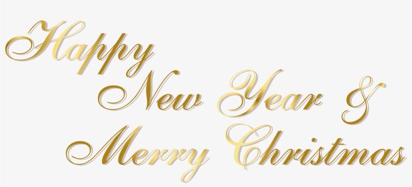 Merry Christmas And Happy New Year Text With Picture - Christmas, transparent png download
