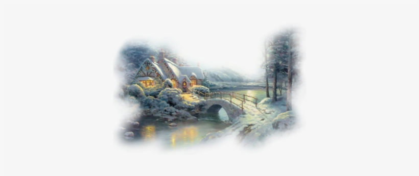 Snow Bridge Png Vector Free Stock - Christmas Moonlight - Thomas Kinkade - 1000 Piece Jigsaw, transparent png download