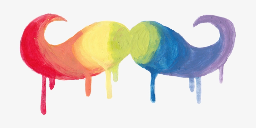 Report Abuse - Rainbow Mustache, transparent png download