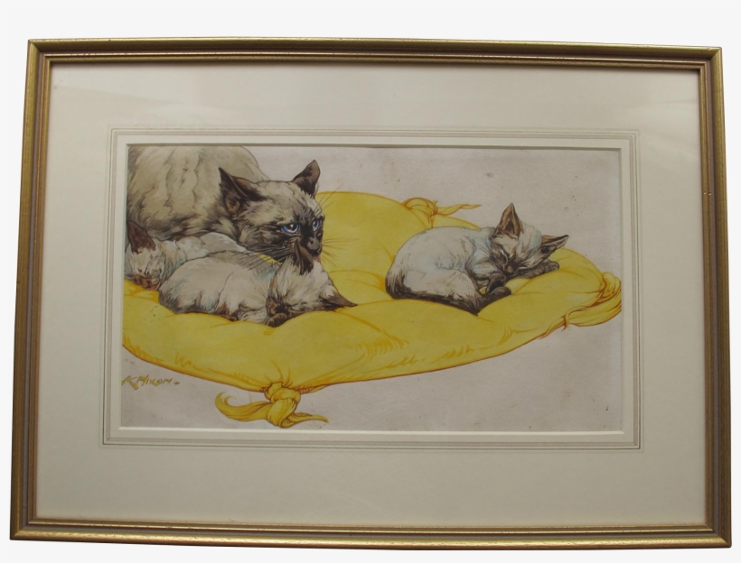 Pushti By Much Listed Artist Kay Nixon Siamese Cat - Watercolor Painting, transparent png download