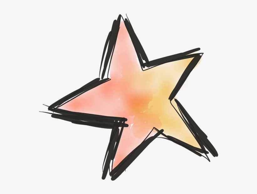 Star,doodle,sketch,hand Drawing,watercolor - ๆ็นช ๆๆ PNG Image ...