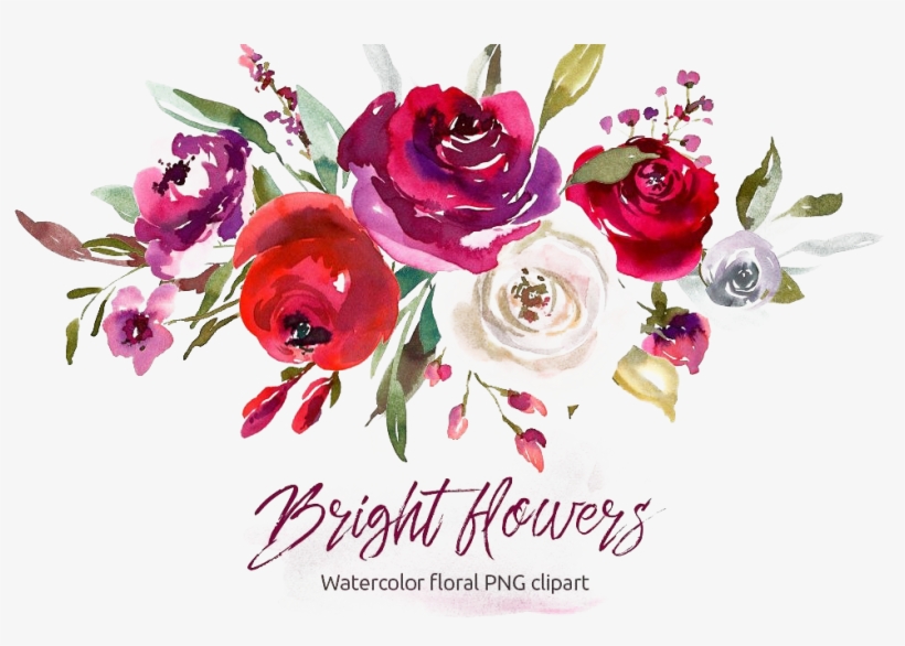 Watercolor Flowers Png Clipart Background - Portable Network Graphics, transparent png download