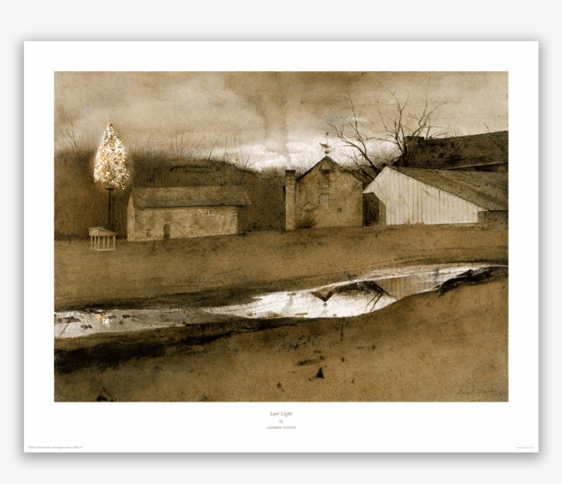 Print Of Last Light By Andrew Wyeth - Andrew Wyeth Last Light, transparent png download