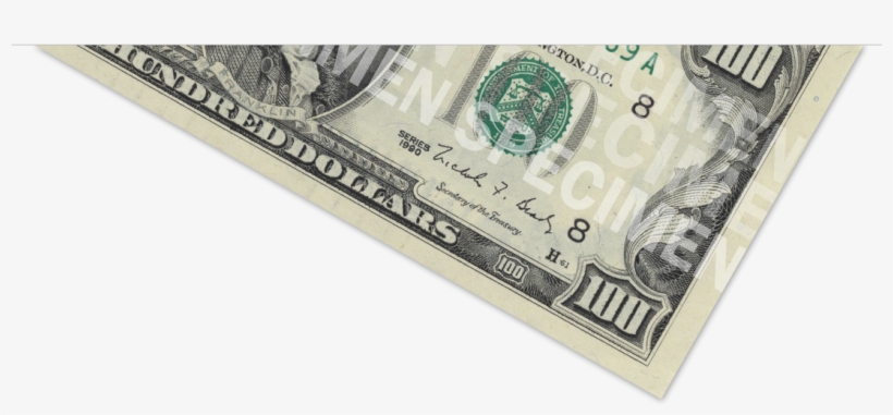 1990 $100 Printing - 100 Dollar Bill, transparent png download