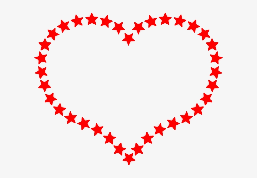 Red Outlined Clip Art At Clker Com - Red Stars And Hearts, transparent png download