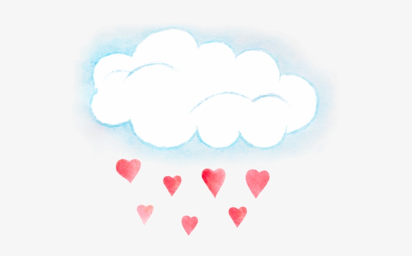 Sky Watercolor Cute Seamless Pattern - Heart, transparent png download