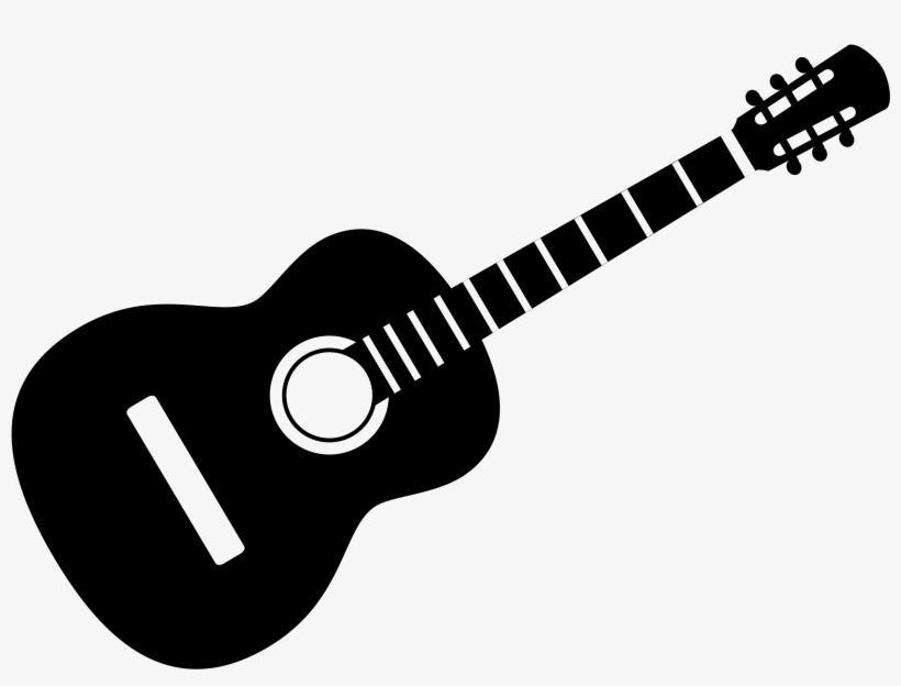 Clipart - Guitar Clipart Black And White, transparent png download