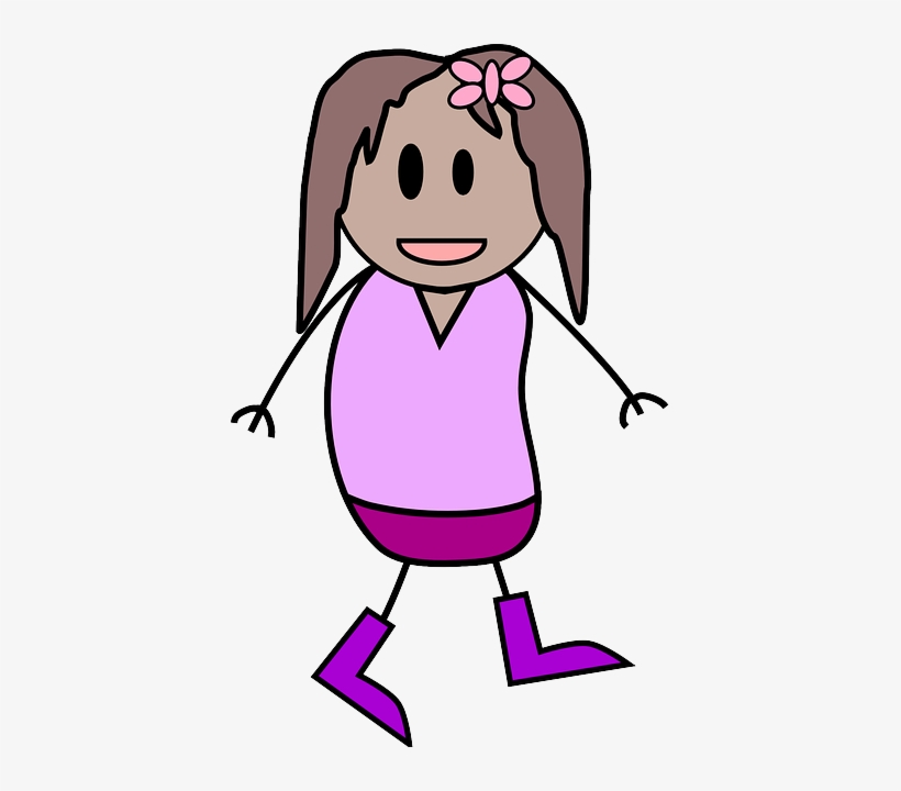 Child, Girl, Kid, People, Person, Walking - Girl Stick Figure Without Background, transparent png download