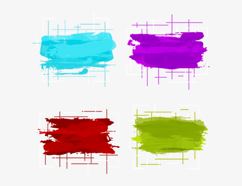 Abstract Line Banner With Watercolour Detailed, Shape, - Watercolor Painting, transparent png download