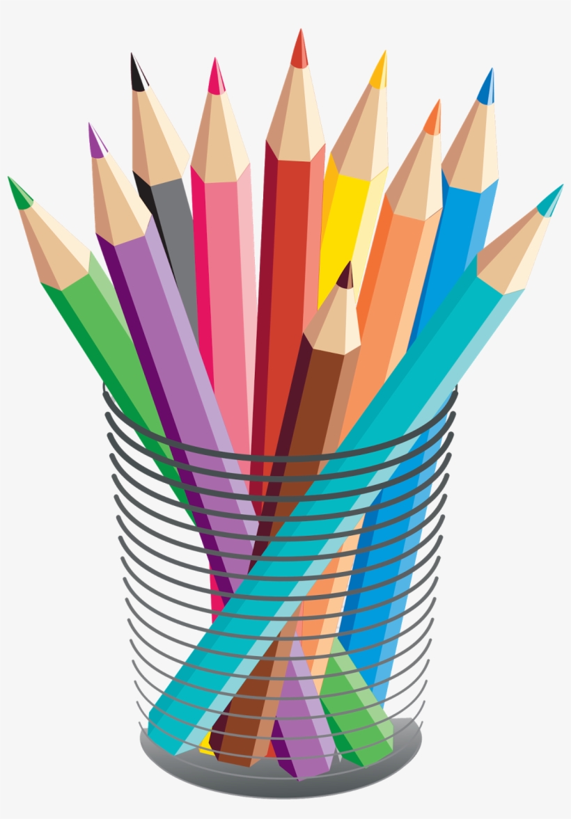 Colored Pencil Drawing Crayon - Utiles Escolares Png, transparent png download