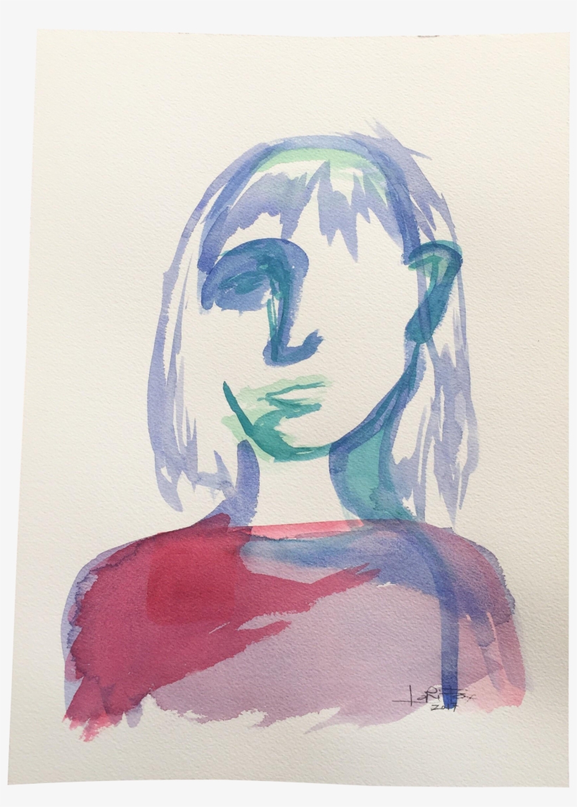 Watercolor Portrait Painting By Lori Fox - Sketch, transparent png download