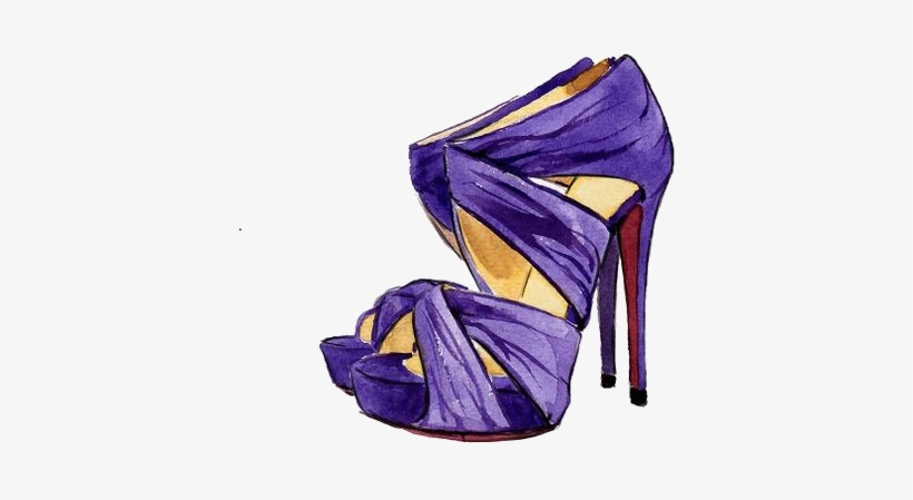 Picture Free Heel Drawing Watercolor - Watercolor Shoe Illustration Fashion, transparent png download