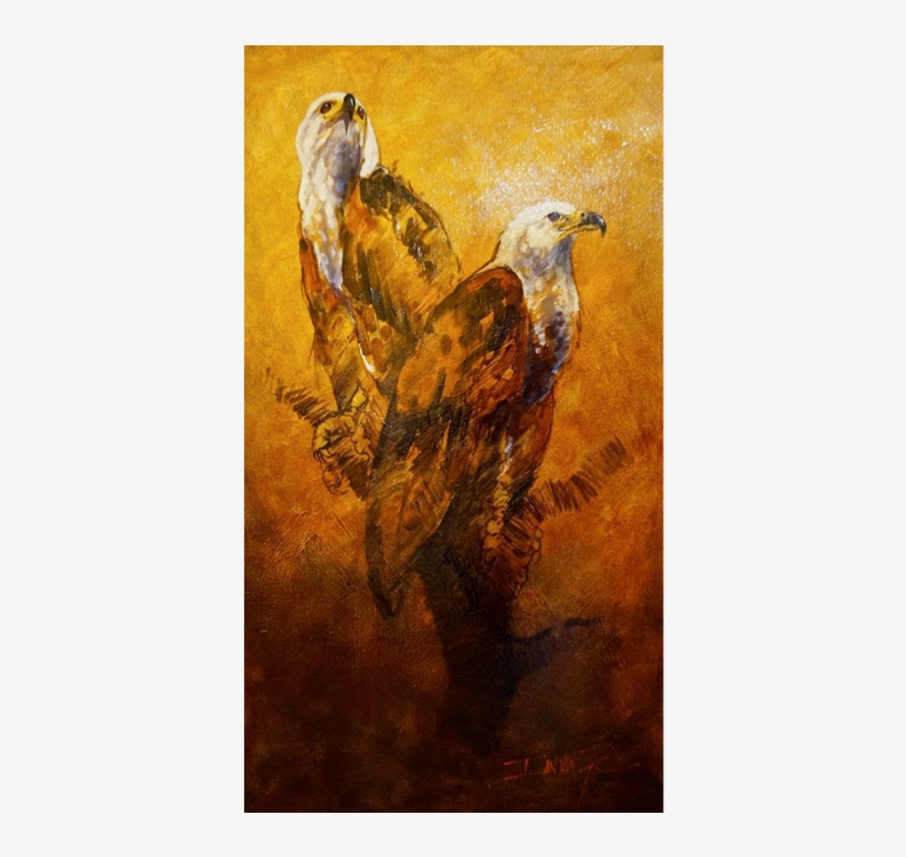 Fish Eagles Original Oil Painting Ian Van Zyl - Laughing Kookaburra, transparent png download