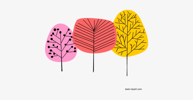 Colorful Trees Free Png Clipart - Portable Network Graphics, transparent png download